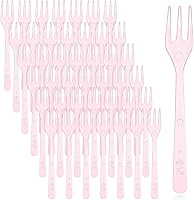 Vista 10 de Skylety 500 mini tenedores de plástico de 3.7 x 0.6 pulgadas, pequeños y pequeños, desechables, tenedores de degustación, utensilios para postres