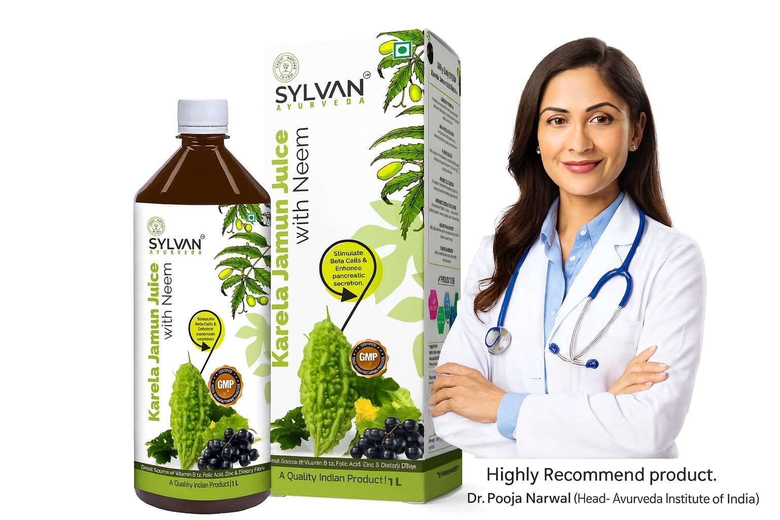 Sylvan Karela Jamun Juice Set | Helps Control Blood Sugar Level and Lower Bad Cholesterol | Diabetic Care (2L) 3