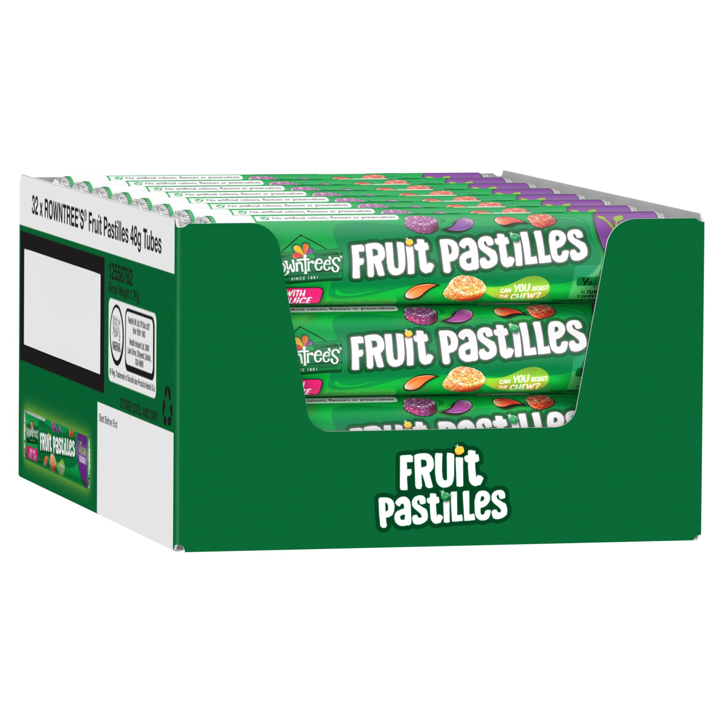 Rowntree's Fruit Pastilles Sweets Tube 32 x 48g Casepack