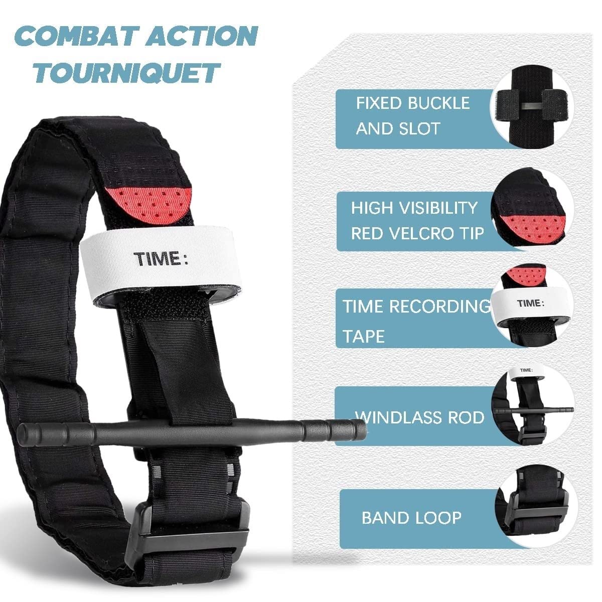 Amazon.co.jp: 止血帯-CAT 戦闘 緊急 応急処置 アウトドア 片手