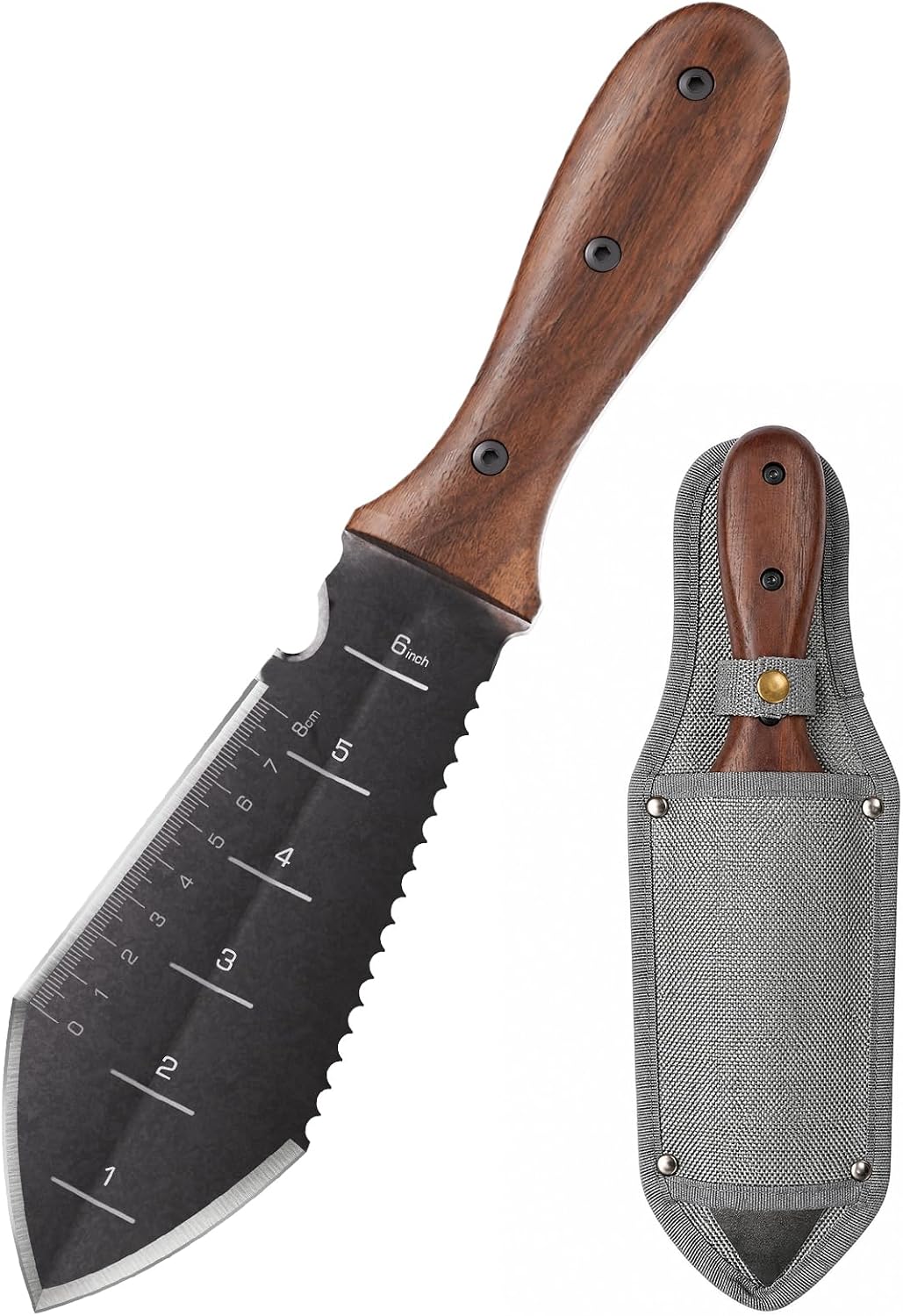 Grenebo Hori Hori Garden Knife, 4mm Thick Extra-Wide Blade Garden Tool