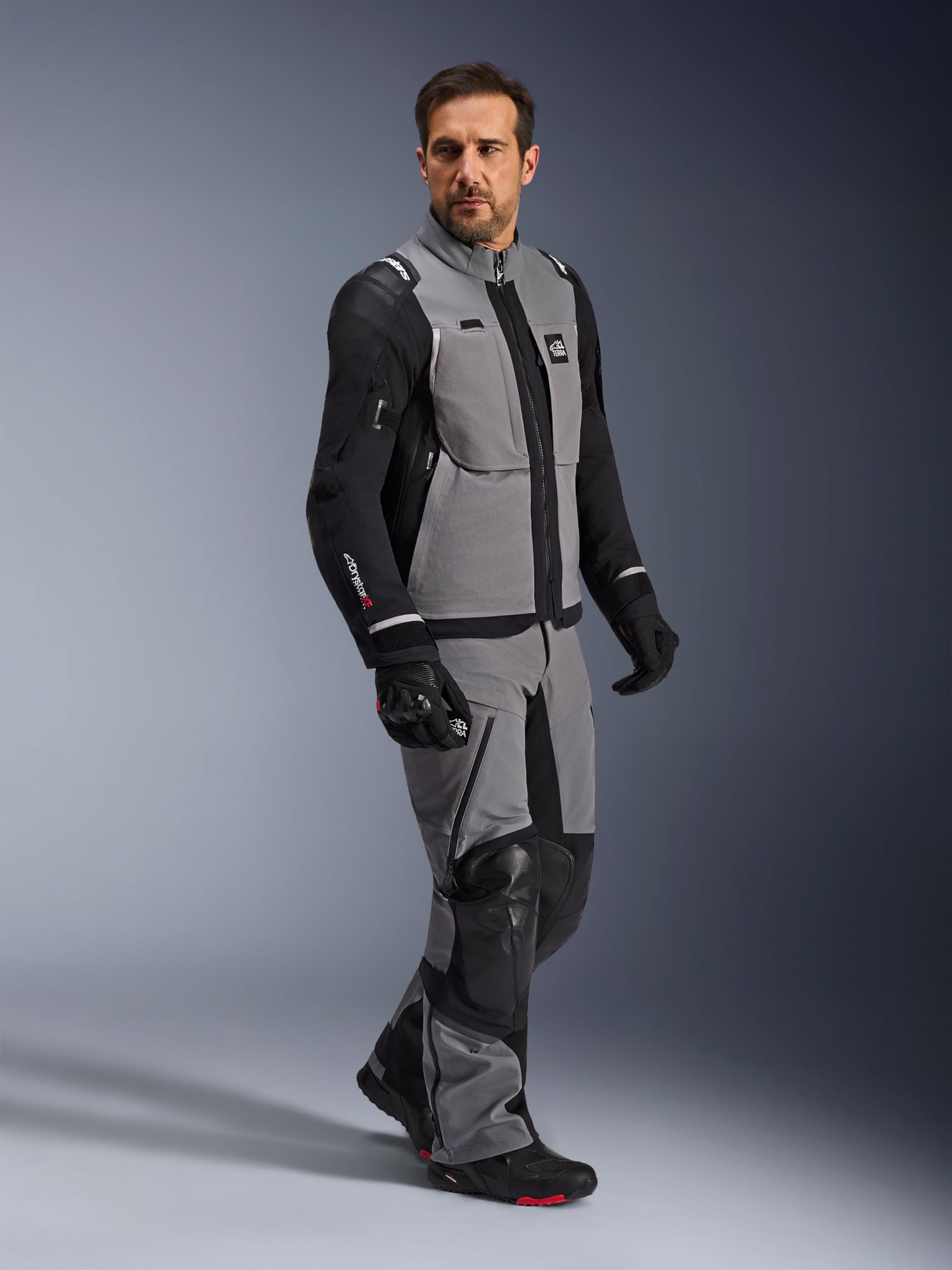 Alpinestars Andes Pro Drystar XF wodoodporna kurtka tekstylna motocyklowa, szary/czarny, L