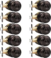 Vista 22 de Probrico Pomo de privacidad para puerta de dormitorio, pomos de puerta interior sin llave para baño, bronce aceitado, paquete de 2