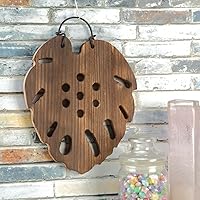 Vista 2 de Kit de montaje de helecho cuerno de ciervo Tablero para colgar en la pared Soporte vertical para plantas trepadoras de orquídeas (hoja) (marrón)