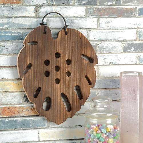 Miniatura 2 de Kit de montaje de helecho cuerno de ciervo  Tablero para colgar en la pared Soporte vertical para plantas trepadoras de orquídeas (hoja) (marrón)