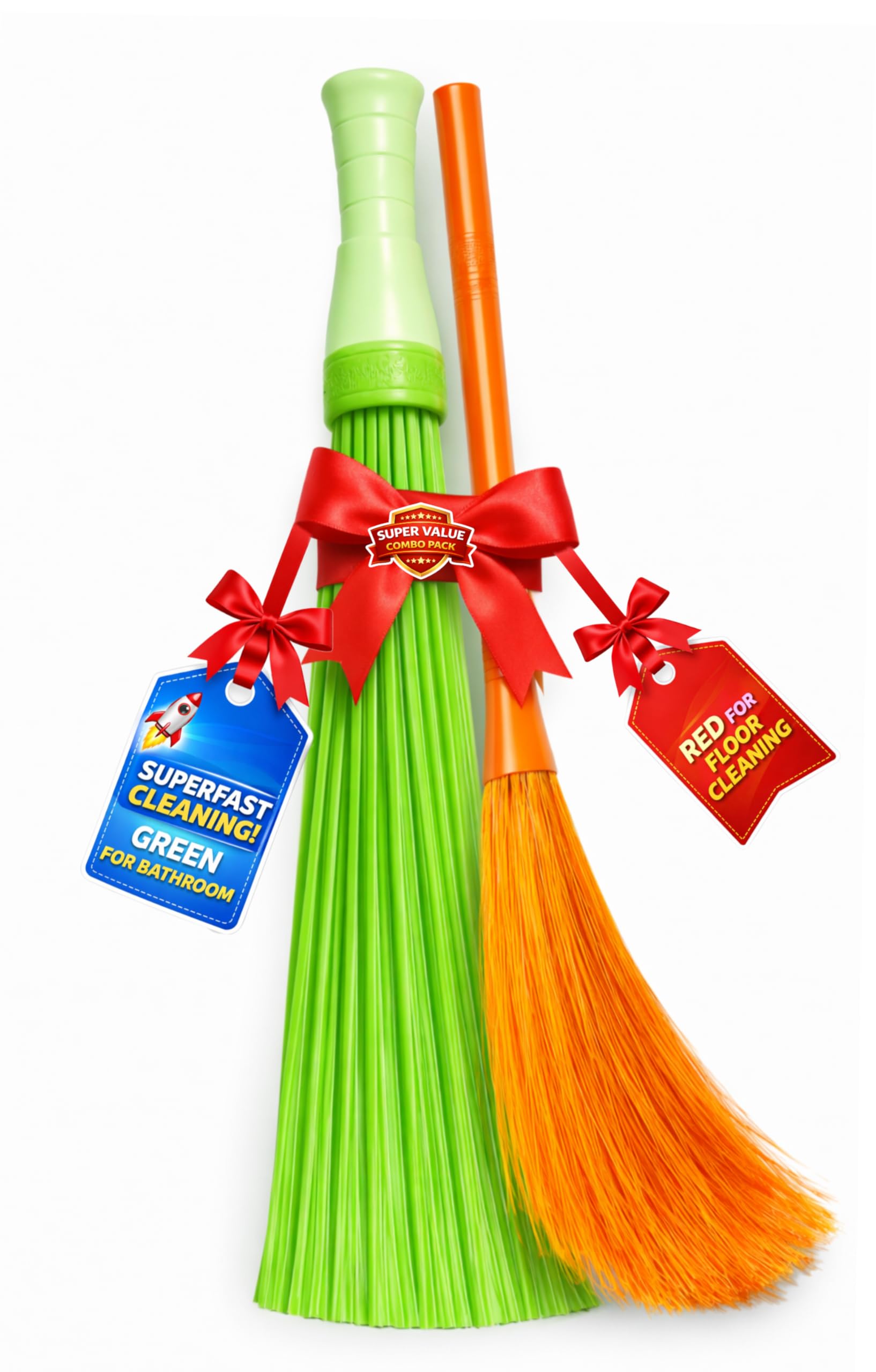 1 Heavy-Duty Kharata Plastic Bathroom Broom|250 Gm|22 Inches with 60 Bristles|for Cleaning Floor and Bathroom,Wet and Dry with 1 pic Floor Cleaning Fiber Broom Hard Bristle Plastic Multicolour-image-25