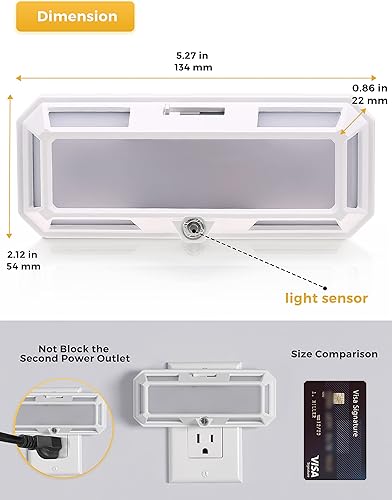 Miniatura 6 de LOHAS - Luz nocturna súper brillante, luces nocturnas enchufables a la pared 2 paquetes, luz nocturna LED de 0 a 250 lm con sensor de luz, luz