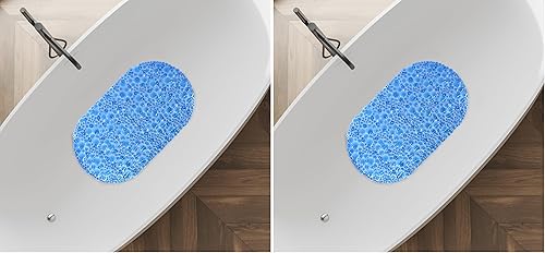Miniatura 7 de Splash Home Pop - Tapete para bañera antideslizante, lavable a máquina, para bañera, 27 pulgadas de largo x 15 pulgadas de ancho, PVC, color azul