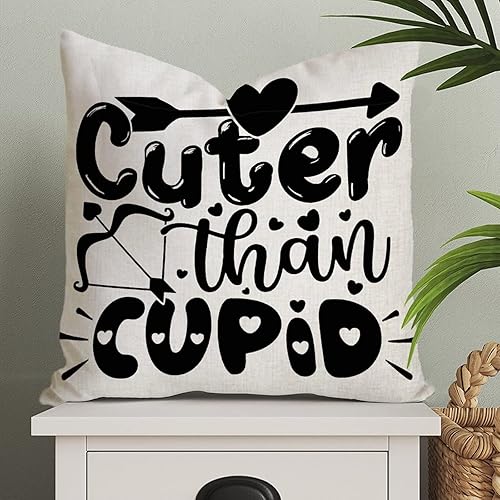 Funda de almohada más bonita que Cupido funda de almohada romántica para el día de San Valentín boda compromiso rústico decoración del hogar sofá
