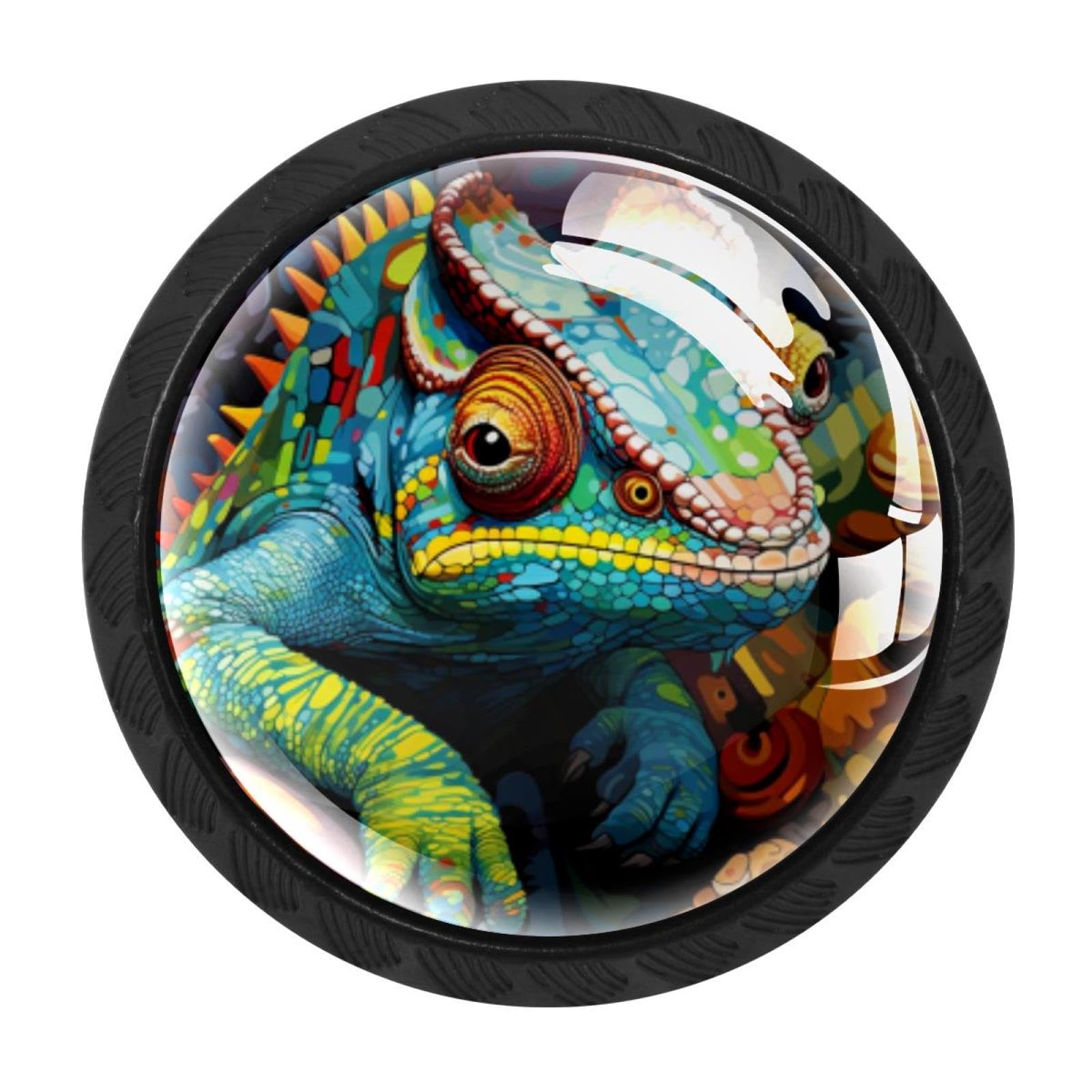 CHENZZZZ 4 Pack Chameleon Kitchen Cabinet Knobs Drawer Knobs Door Dresser Handles for Personalized Gifts Great for Any Occasion