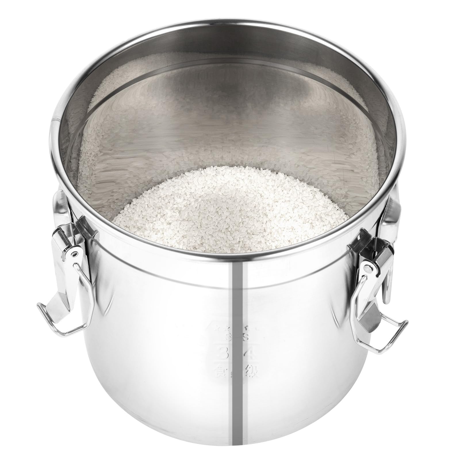 Cubo hermético de acero inoxidable con tapa, 12 litros, recipiente para cereales, harina y harina para almacenamiento de alimentos en la cocina, tarros para arroz, harina y cereales (28 x 28 x 25 cm