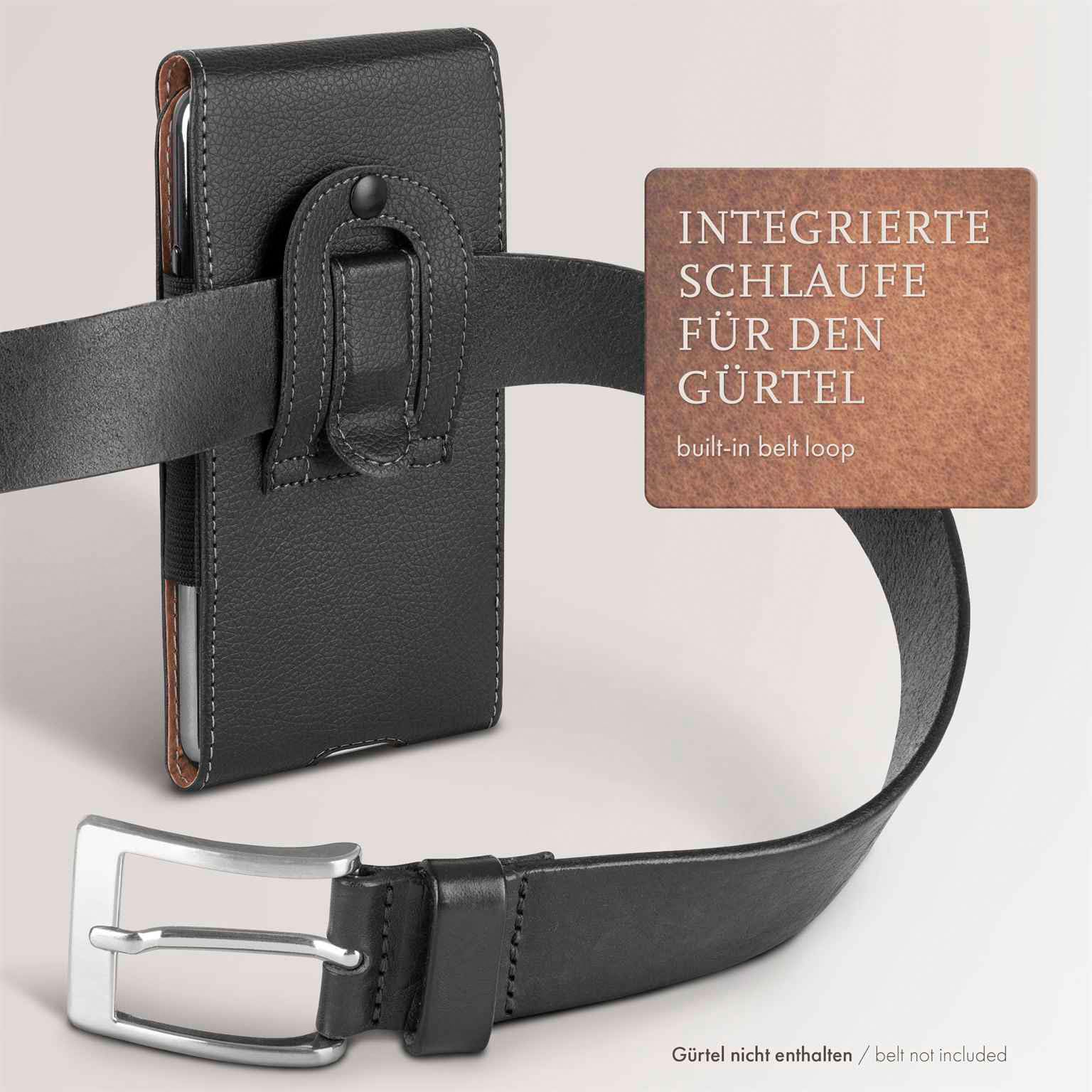 moex Plug Case für Samsung Galaxy S26 Ultra Hülle mit Gürtelclip, Handy Gürteltasche PU Leder, Handyhülle zum Einstecken, Lederhülle Gürtel Schutzhülle Einsteckhülle Etui, Schwarz