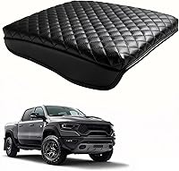 LINOAH PU Leather Center Console Cover for 2019-2026 Ram 1500/2500/3500 - Armrest Cushion Pad, Anti-Scratch Protection, 5th Gen Ram Accessories