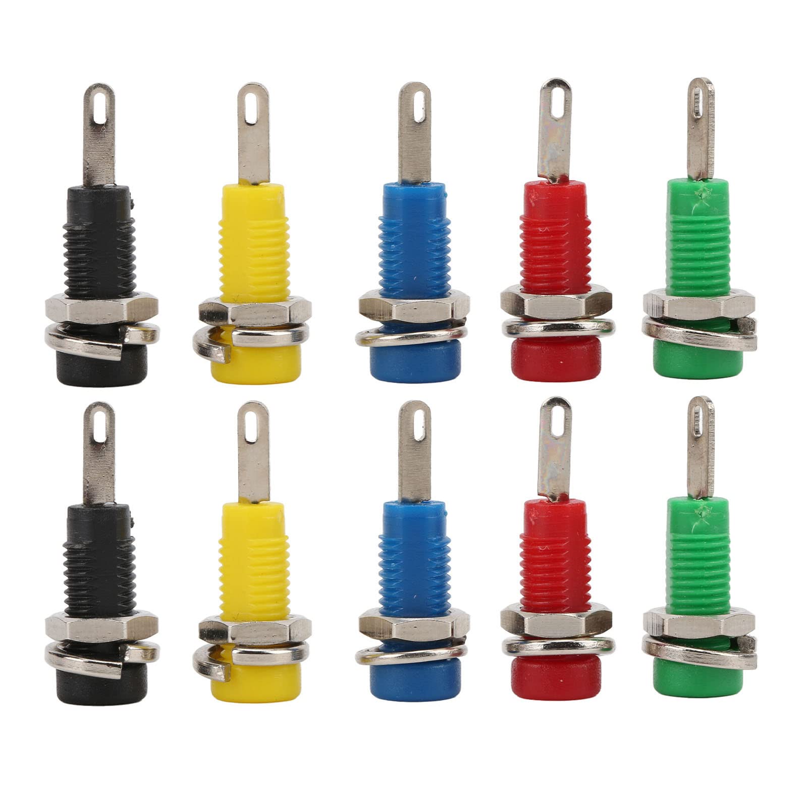 LiebeWH J.40003 2mm Panel Socket 2mm Panel Socket 2mm Banana Jack Socket Banana Socket 2mm Banana Jack Socket 5 Colors 10A Banana Jack Socket with Spring Leaf for Inverters Ships