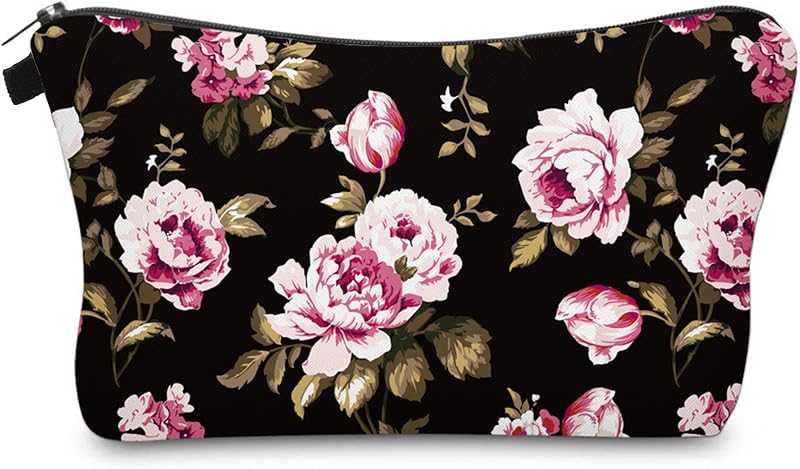 Necessaire de maquiagem Aiphamy com zíper, estampa floral