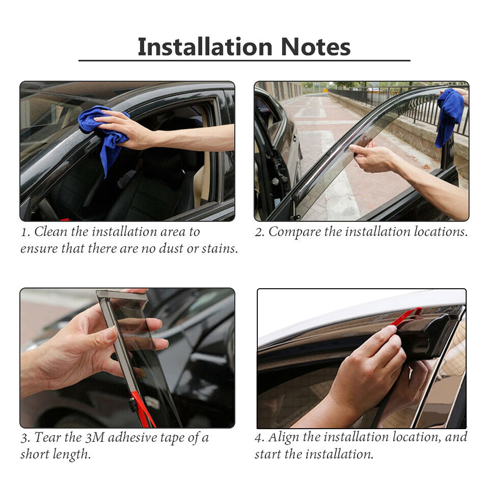 Windabweiser für Nissan Navara 2005-2015 D40 Double Cab, Stick-on Pickup Regenabweiser Zubehör, Autofenster Sonnen-&Regenschutz, Aerodynamisch & Geräuschreduzierung, Dark Smoke Acryl - 4 Set