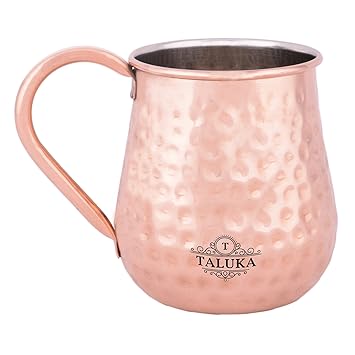 Taluka Hand Crafted Copper Moscow Mule Beer Mug, Beer Cup of 18 Oz Bar Hotel Restaurant Tableware