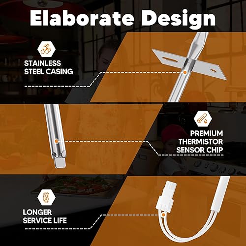 Vista 4 de Termistor de la gama de la sonda del sensor de temperatura del horno DG32-00002B compatible con las piezas del horno de Samsung y LG EBG61305805