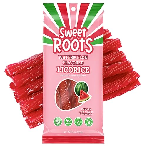 Miniatura 55 de Sweet Roots Huckleberry Regaliz Twists - 1 bolsa (16 onzas) - Palitos de regaliz de tamaño jumbo Hecho con concentrado de jugo de fruta real