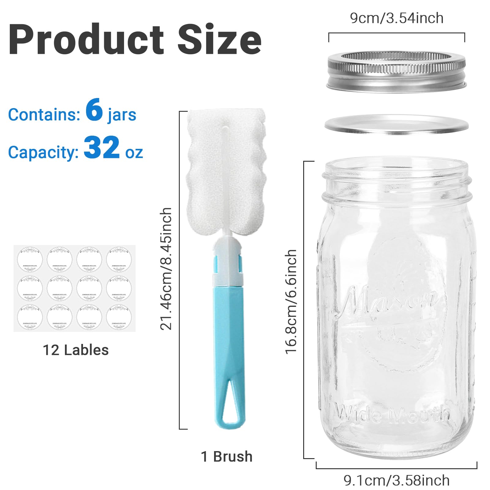 Glazen glazen potten met gewone mond, 14 oz glazen potten met zilveren metalen luchtdichte deksels voor maaltijdbereiding, voedselopslag, inblikken, drinken, overnight haver, gelei, droog voedsel Glazen glazen potten met gewone mond, 14 oz glazen potten met zilveren metalen luchtdichte deksels voor maaltijdbereiding, voedselopslag, inblikken, drinken, overnight haver, gelei, droog voedsel