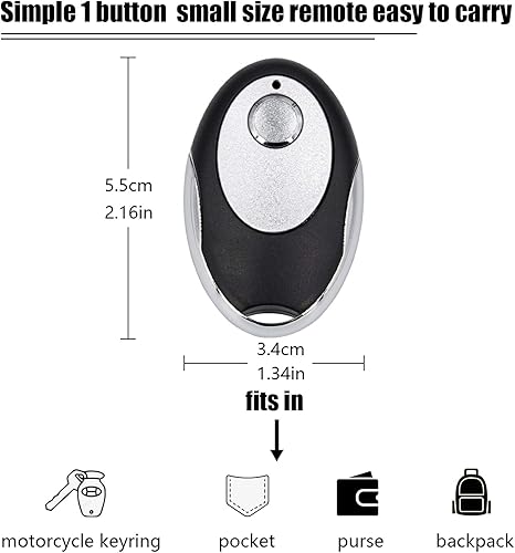 Miniatura 3 de LAWOHO Llavero remoto para puerta de garaje, botón de aprendizaje amarillo, compatible con Liftmaster 891LM893LM950ESTD953ESTD