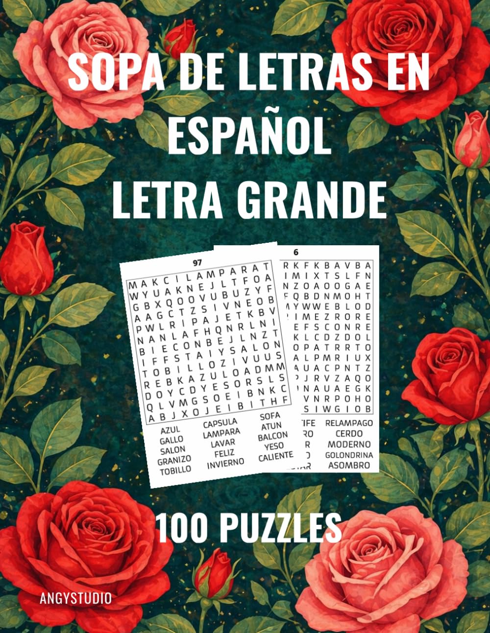 Sopa de letras en español: Letra grande Volumen 1