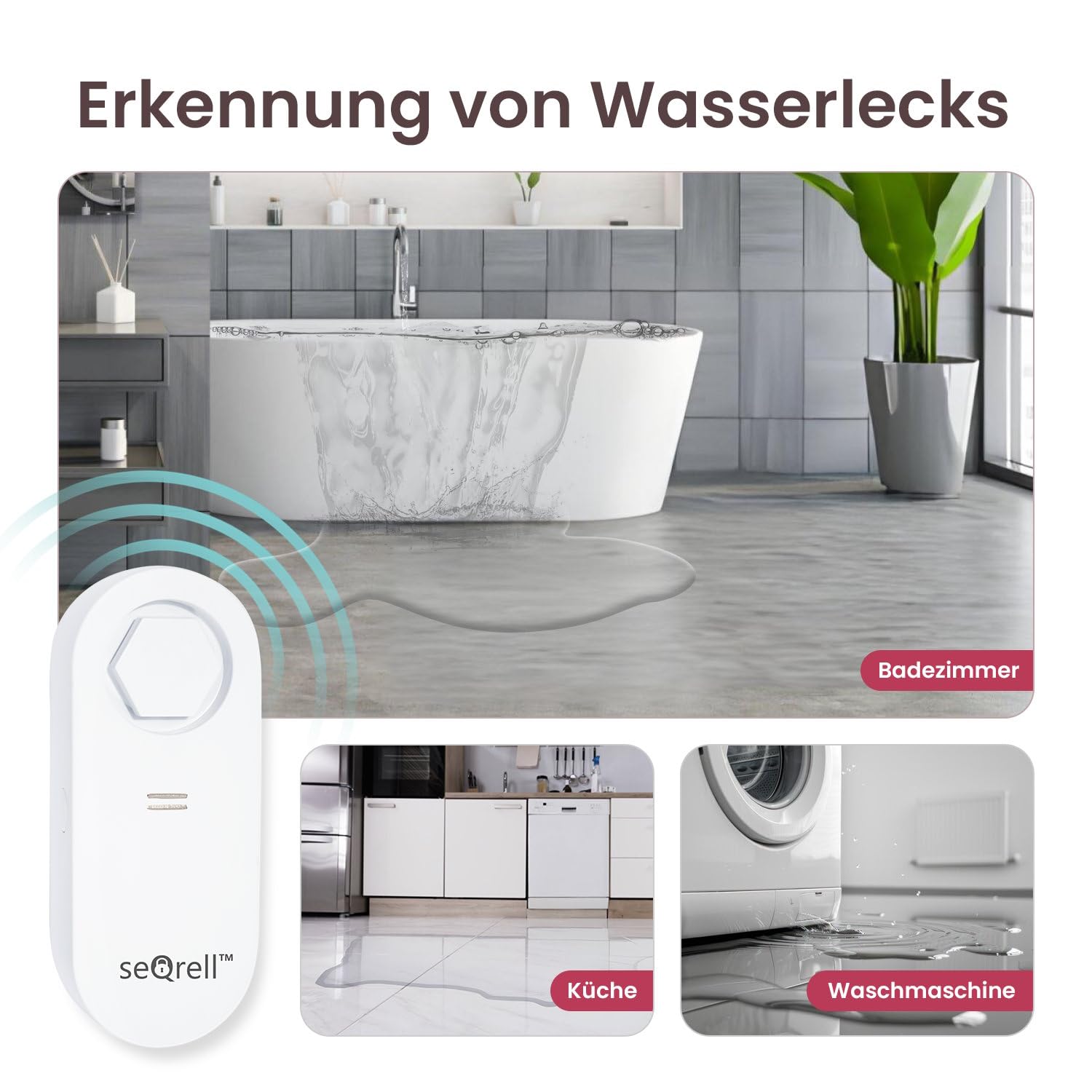 Funk Alarmanlage Haus WLAN und GSM 4G mit 7” Touchscreen und 5000 mAh Akku, Alarmanlage SMS Benachrichtigung, Alexa, Einbruch Alarm mit Tuya Smart Life App, Wasserleckdetektor, SQ7024B