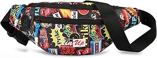 FKH BAGS Fluffy Printed Waist Bag Elegant Style Travel Pouch Passport Holder with Adjustable Strap for Men Chest Fanny Pac...