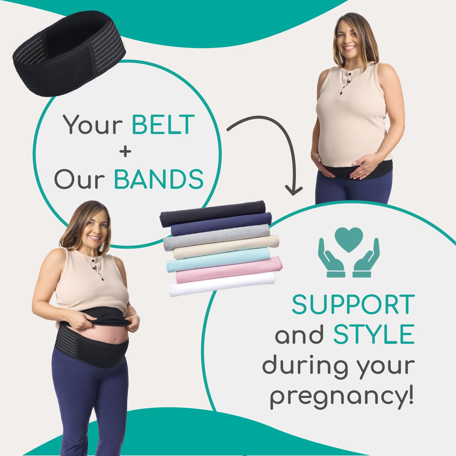Fascia per pancia senza cuciture Premaman e Postpartum, in cotone, 4XL, colore: Blu/Nero/Grigio; Confezione da 3