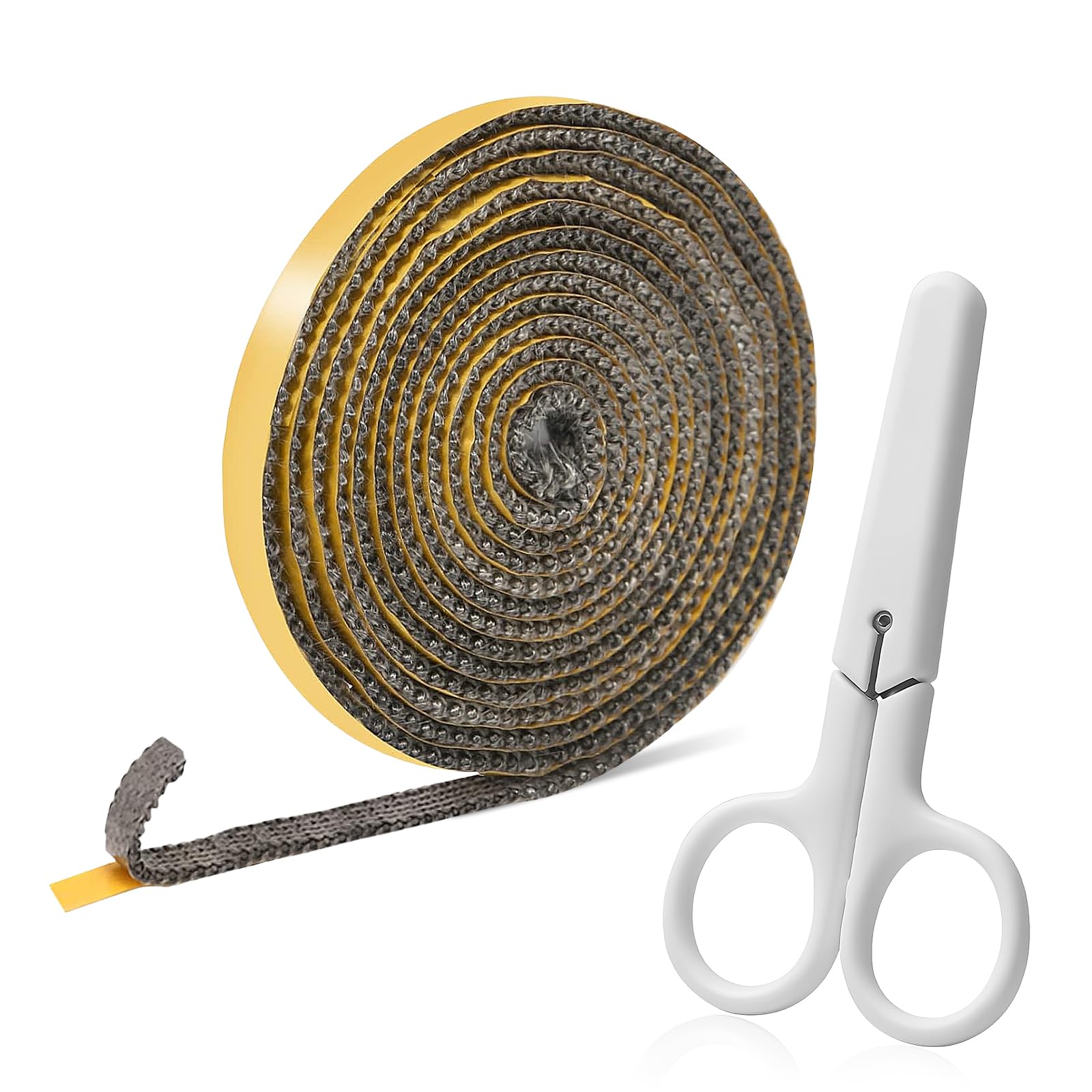 Guarnizione Stufa a Legna, Corda Ermetico Autoadesivo, Triscia Sigillante Resistente al Calore, Guarnizione Forno, Autoadesiva, per Caminetto e Affumicatore Caminetti e Stufe (3mm×10mm×3m)