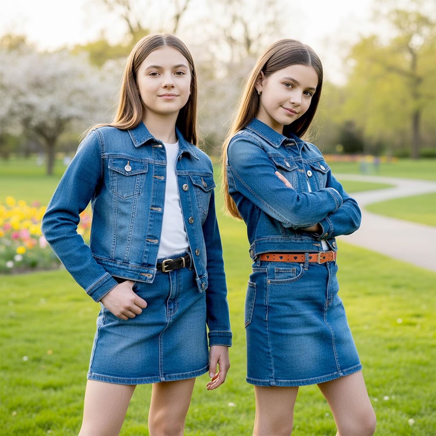 Teaaha 2 Pcs Kids Leather Girls Belt with Heart Buckle, Adjustable Elastic Belts for Boys and Girls, Stretch Belt for Jeans and Dresses - Image 7