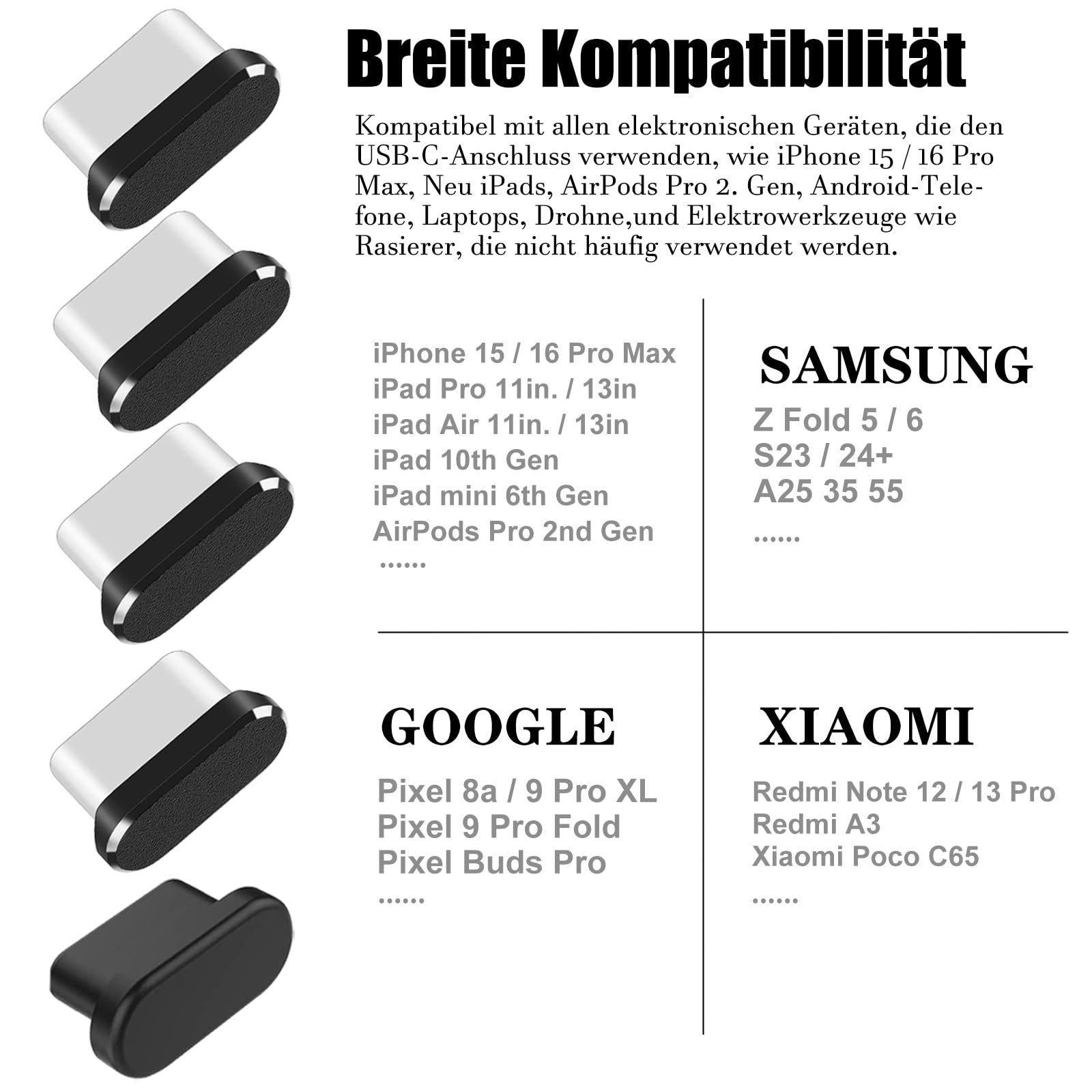 30 Pezzi Tappi Anti Polvere USB-C In Silicone - Protezione Porte Ricarica Per Smartphone - Foto 7