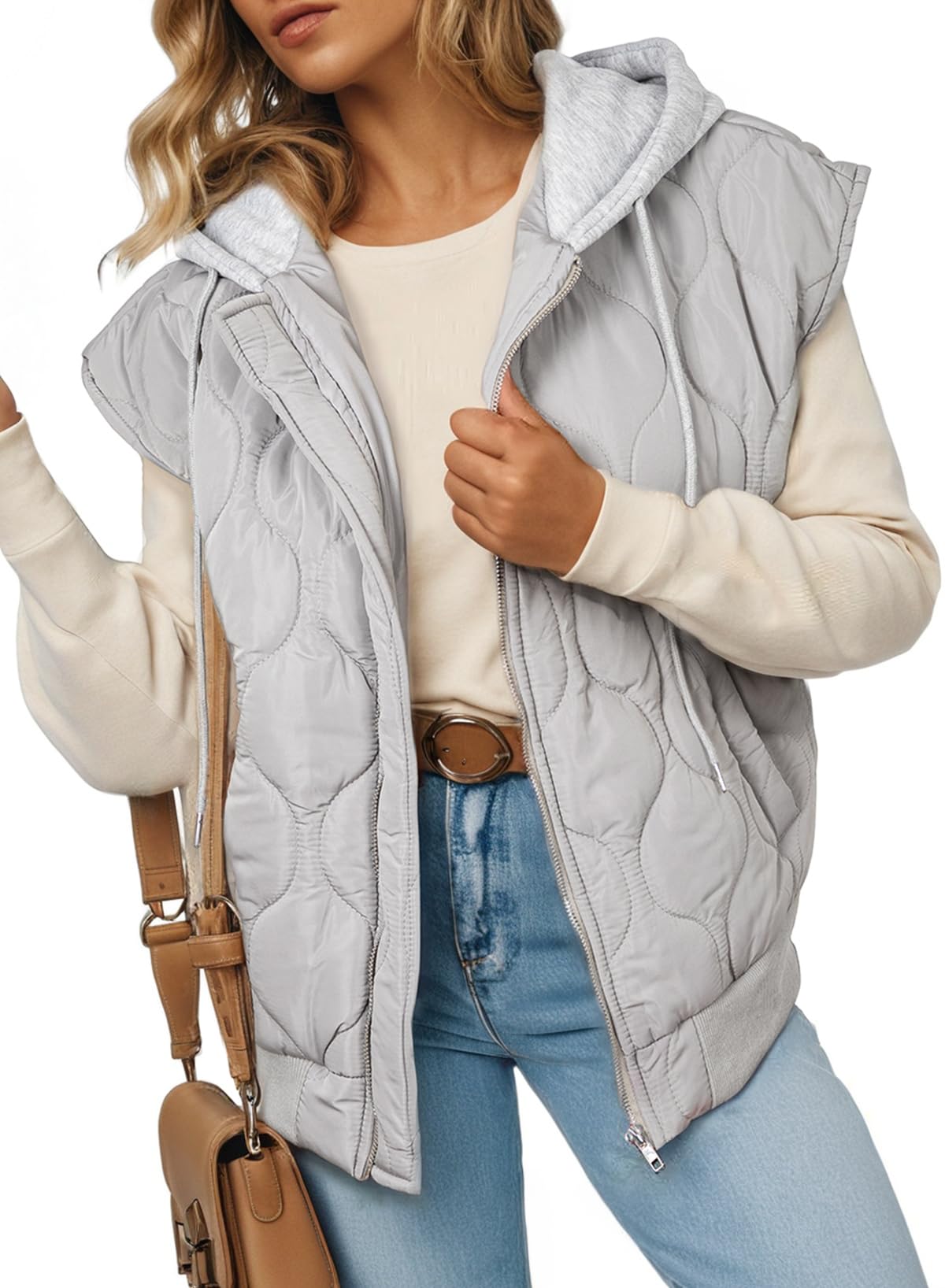 Puffer Vest Women Cropped Hooded Zip Up Quilted Sleeveless Jackets 2025 Fall Lightweight Coat with Pockets-image-48