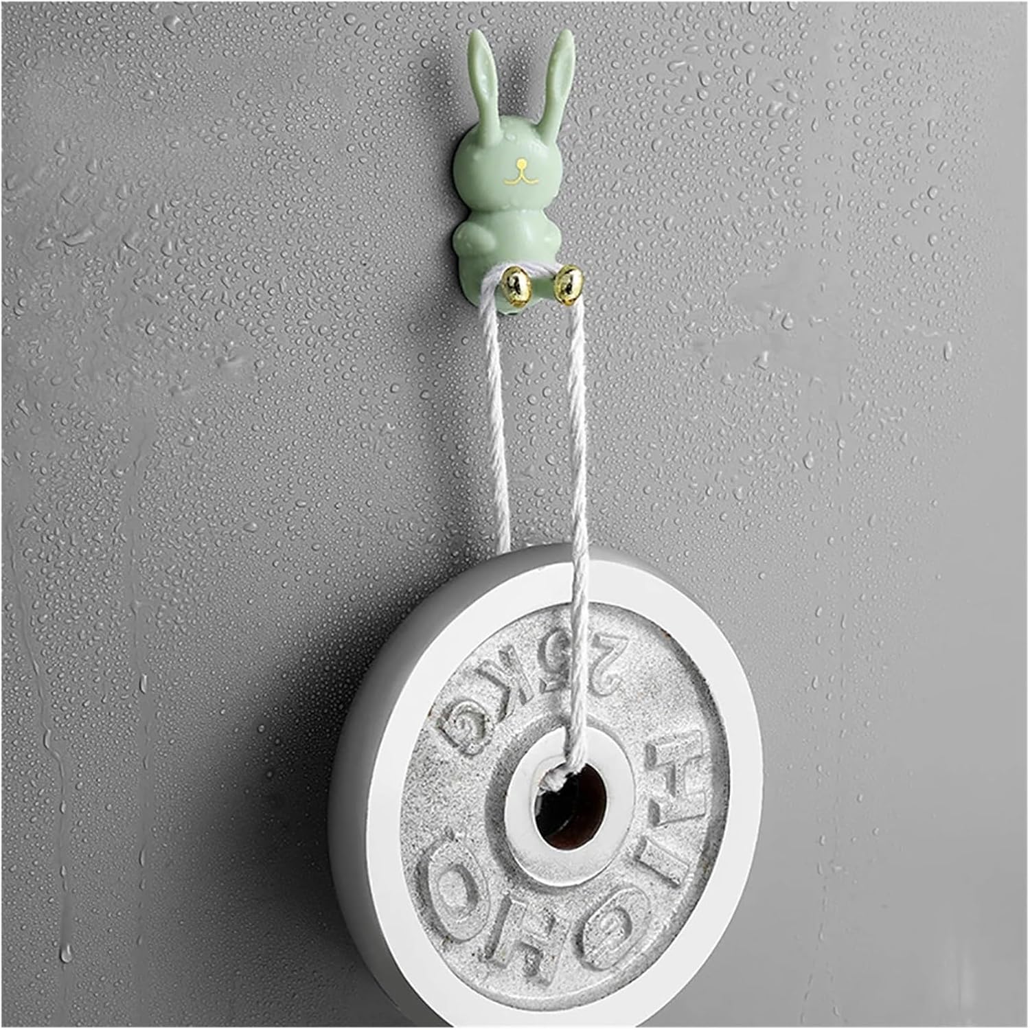 1pcs Cute Cartoon Rabbit Toothbrush Holder, No Drill Traceless Hook Multipurpose Wall Storage Accessory(Light green)