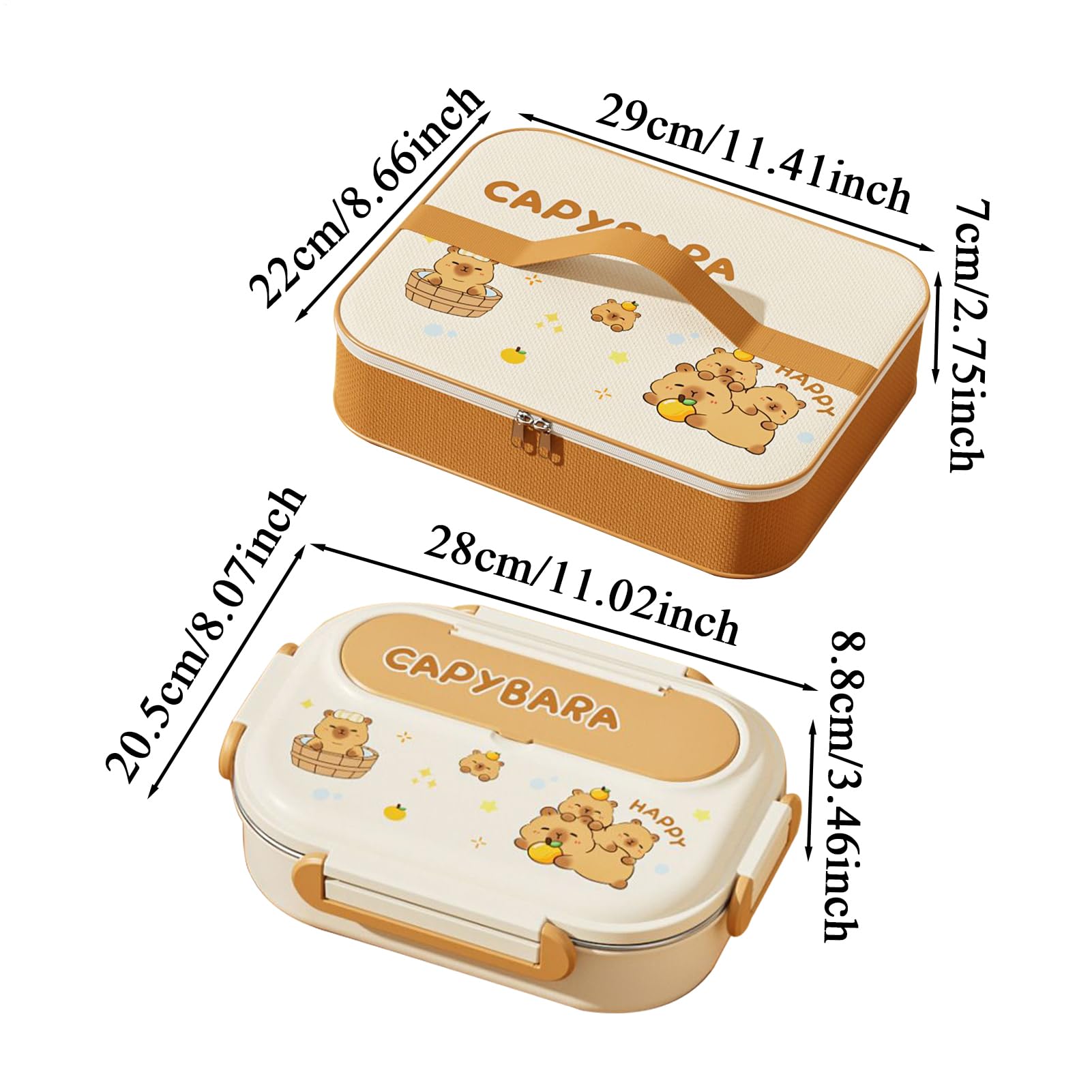 Generico Pude?ko lunch z pojemnikami - izolowane pojemniki lunch z nadrukiem kreskówkowym | do przechowywania pojemników przek?ski z przyborami do biura, szko?y, kemping, do podró?y i