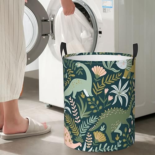 Miniatura 7 de Cesta redonda para ropa sucia de dinosaurio organizador de almacenamiento para ropa sucia y portátil
