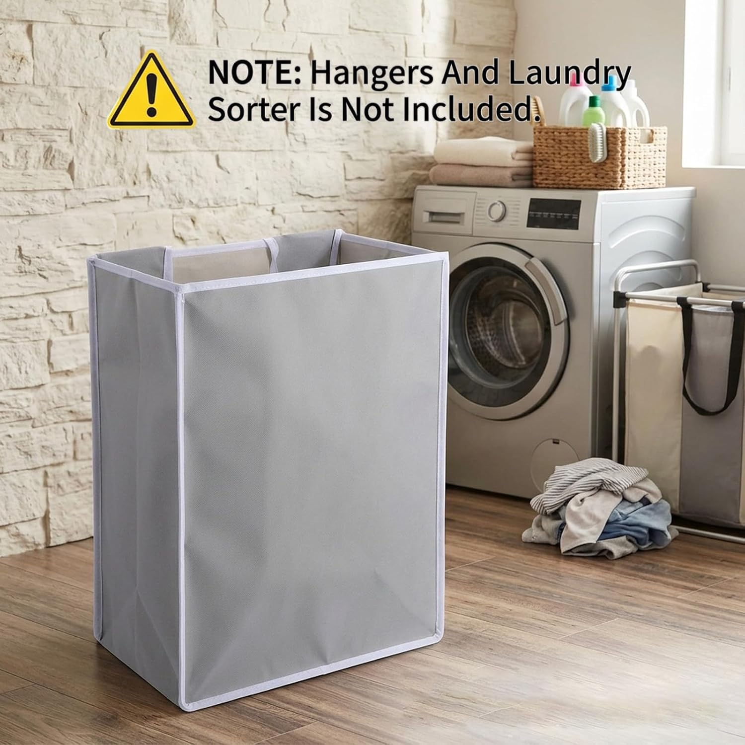 4-Pack Laundry Sorter Replacement Bags, Large Capacity Laundry Storage Organizer Bag, Waterproof Oxford Fabric, Gray, 14.8x8.7x21.7 Inch
