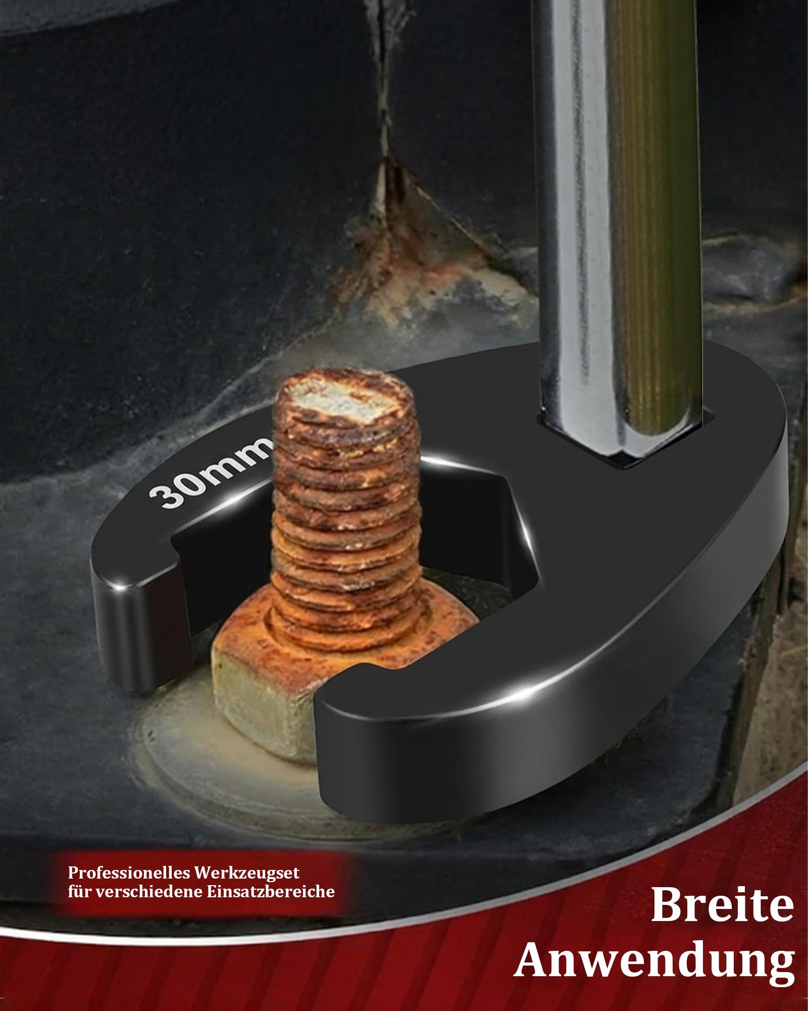 22-częściowy zestaw kluczy z nóżkami do kranu: 8-32 mm, moment obrotowy, klucz płaski, stal CR-MO (22-częściowy - 8-32 mm)