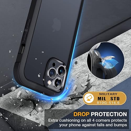 Miniatura 575 de Miracase Glass Series - Funda para iPhone 11 de 6.1 pulgadas, funda resistente de cuerpo completo mejorado con protector de pantalla de vidrio Negro