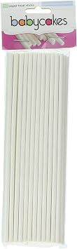 BabyCakes LL50LG 50 Count Paper Treat Sticks, 6", White