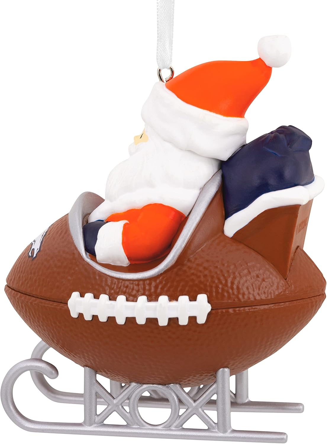 Hallmark Denver Broncos Santa Football Sled Christmas Ornament, NFL Tree Decoration and Sports Fan Gift : Everything Else
