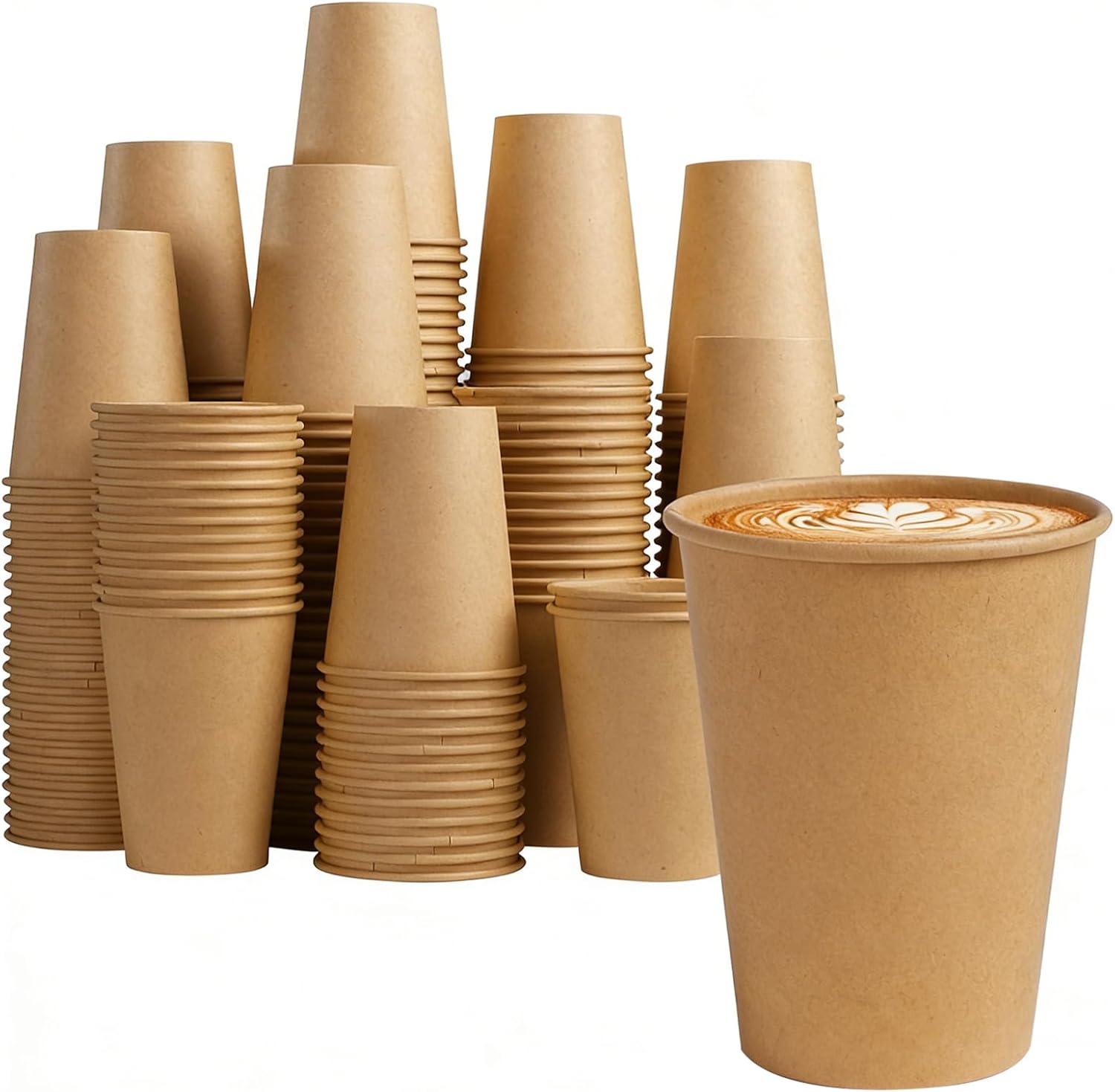 Lamosi 1000 Count 12 oz Paper Cups, Disposable Kraft Paper Coffee Cups 12 Ounce for Hot/Cold Beverages, Water, Party, Picnic, Travel, Events