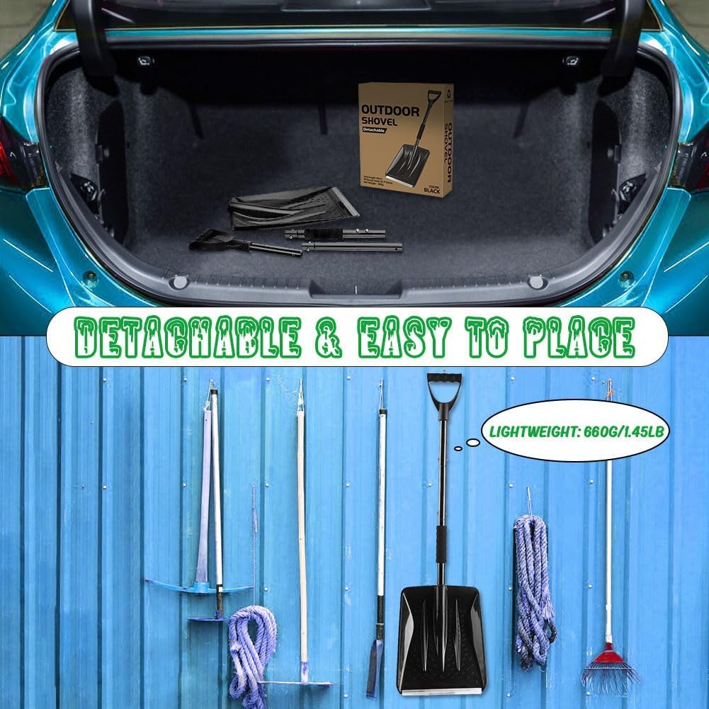 Pelle a Neige, 108cm Pelle Deneigement, Conception Amovible de 4 Pièces, Pelle à Neige Réglable Portable et Légère, Grande Capacité, Idéale pour Le Jardin, la Conduite en Voiture