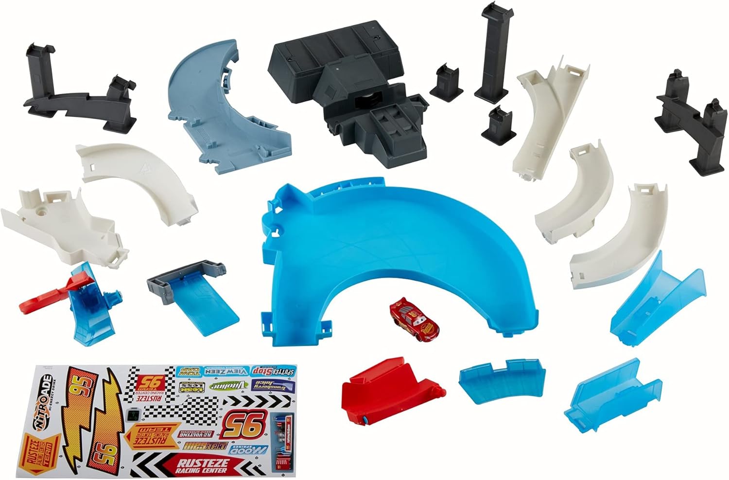 Disney Pixar Cars Rust-Eze Double Circuit Speedway Playset Test Track Set For Drift, Race and Crash Competitions, With Lightning McQueen Vehicle, Kids Birthday Gift For Ages 4 Years and Older : Toys & Games