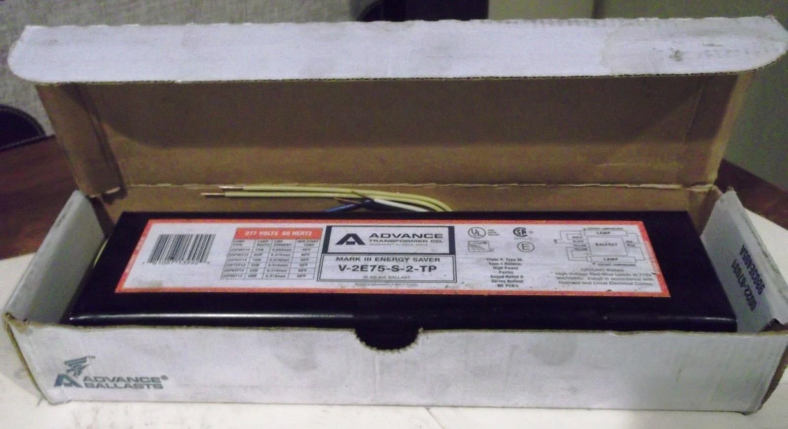 Advance Slimline Florescent Ballast Model F96T12 (V2E75STP)