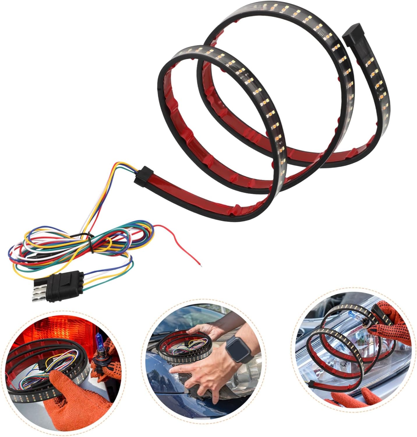 Tricolor Tail Light Strip for Pickup Trucks Dynamic Led Running Light with Turn Signal Function Enhanced Nighttime Visibility for Safety and Style