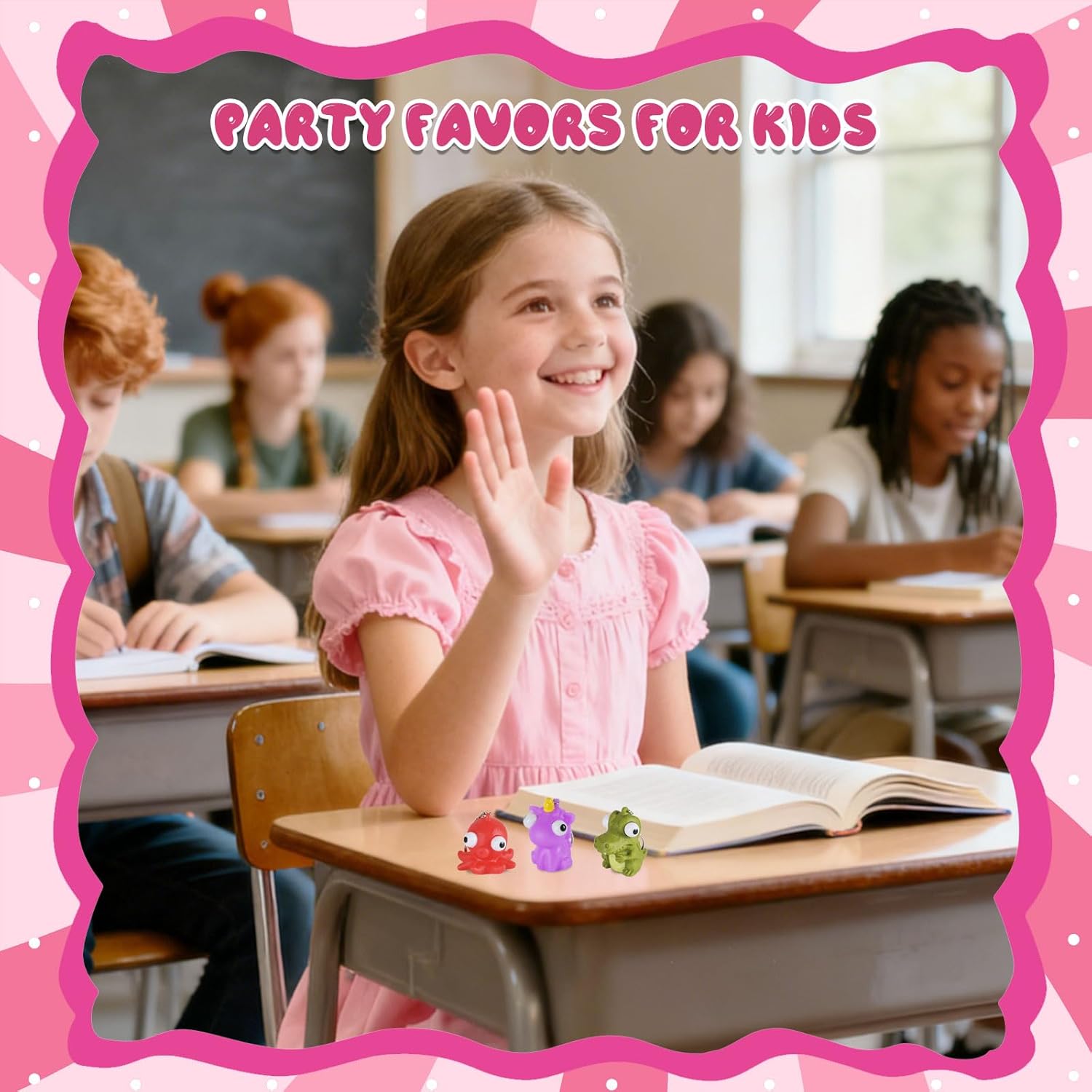 Squishy Toys Kids Party Favors - 12 Packs Popping Eyes Animal Keychains, Fidget Toys Bulk for Kids Goodie Bag Stuffers , Birthday Party Supplies, Easter Basket Fillers