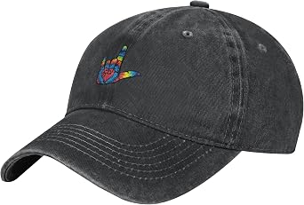 ASL I Love You Sign Language Unisex Adult Baseball Hat Sports Outdoor Cowboy Cap for Men and Women Snapback