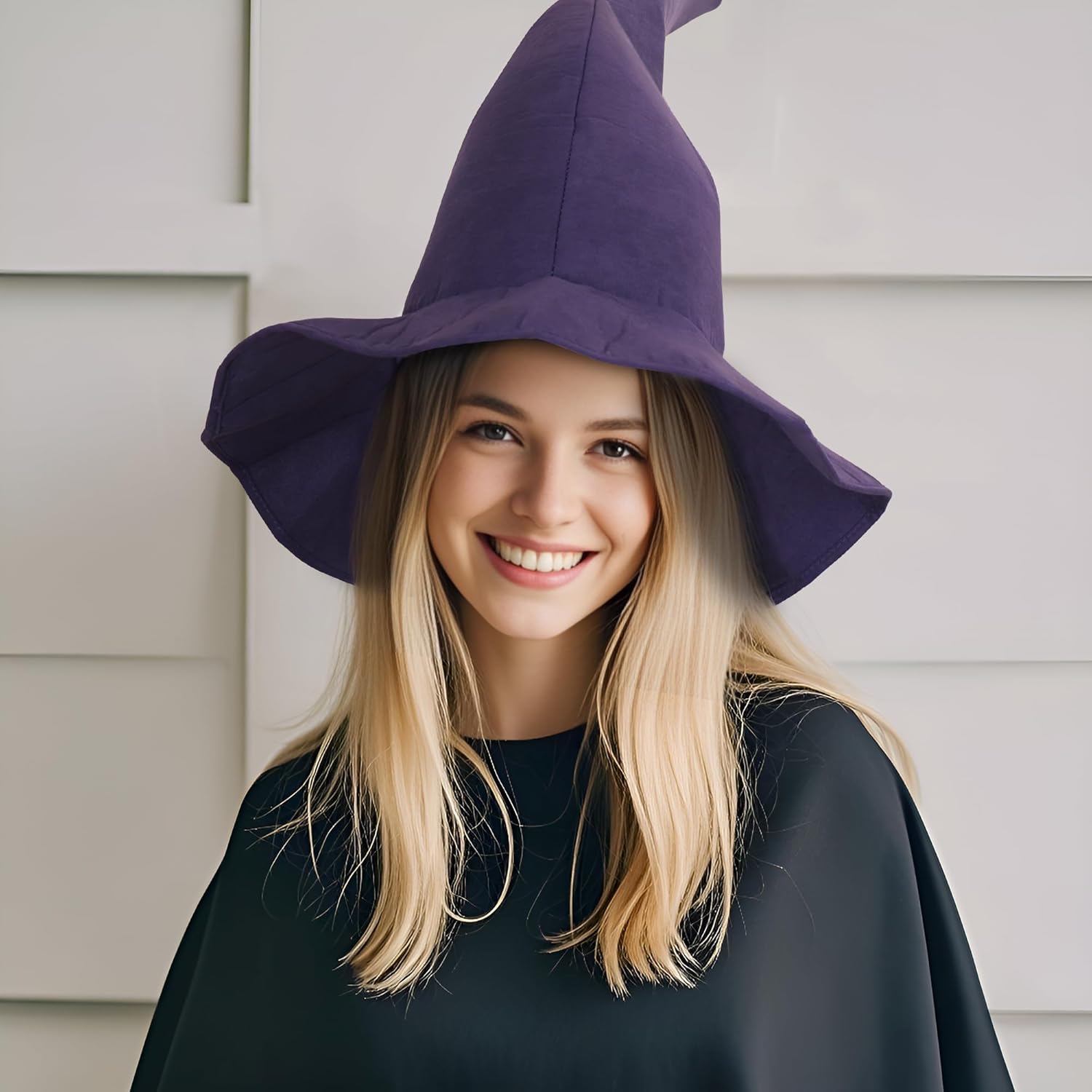 HOMELEX Black Witch Hat Adult Wizard Hat Sorcerer Accessories Halloween - Image 2