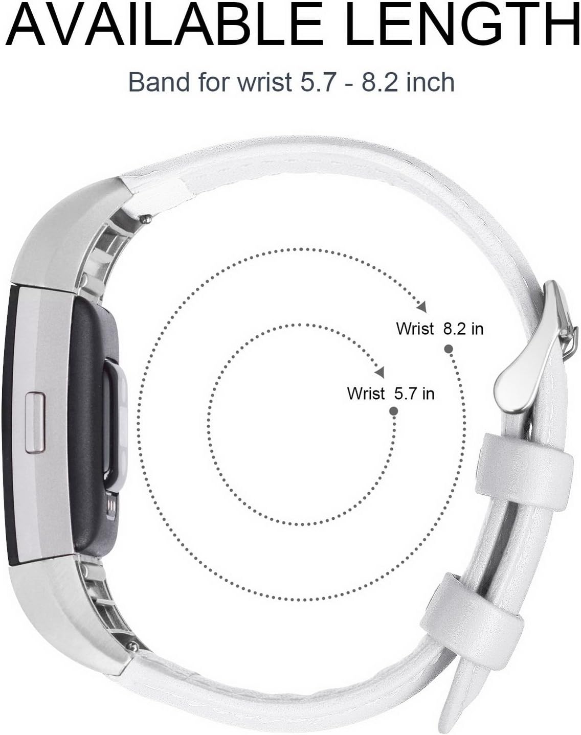 Fitbit Charge 2 Band/Fitbit Charge 2 Strap/Wristbands/Fitbit Charge 2 Replacement /Fitbit Charge 2 Accessories, Fullmosa Genuine Leather strap for Fitbit Charge 2, White : Electronics